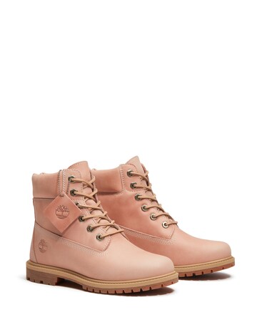 Timberland Pink Premium 6 Inch Lace Up Boots - Standard Fit (D)