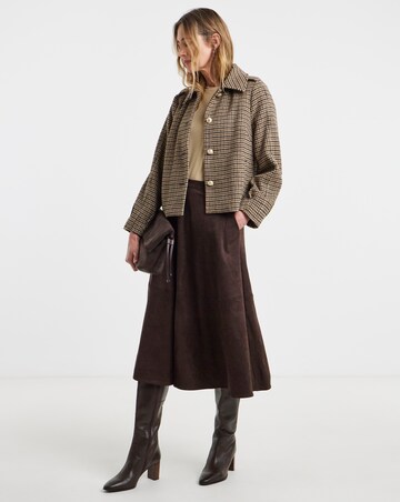 Check Short Button Front Jacket