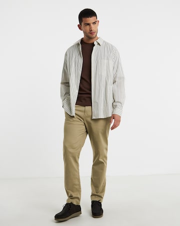 Herringbone Elasticated Waist Straight Fit Trouser