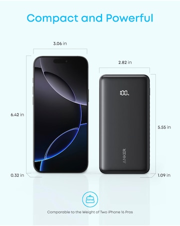 Anker Zolo 22.5W 20,000mAh Power Bank with Built-In USB-C Cable - Black