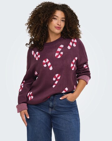 ONLY XMAS CANDYCANE KNITTED JUMPER
