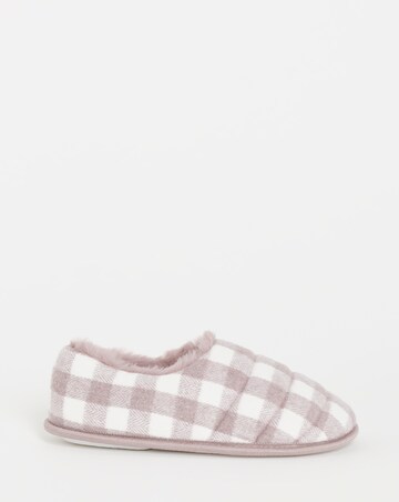 Promise Checkered Full Slippers - Wide Fit (E)