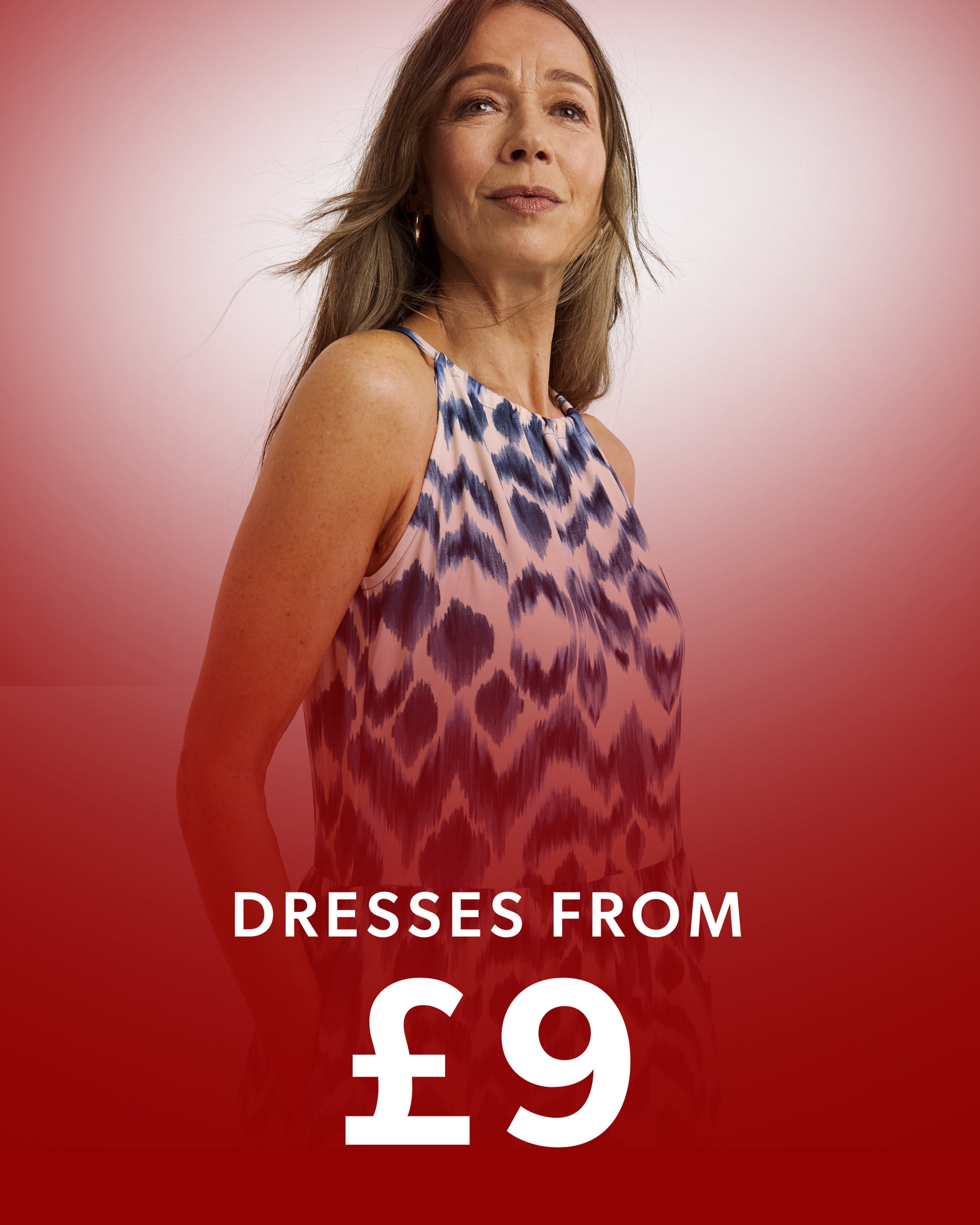 Woman wearing blue dress