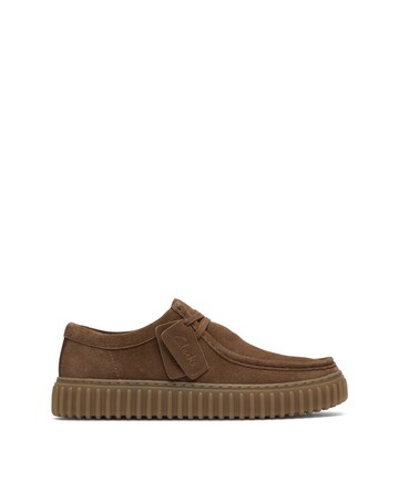 Clarks Torhill Lo Suede Shoe - Light Brown