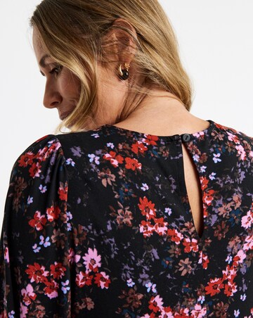 Soft Touch Midi Shirred Cuff Midi Dress