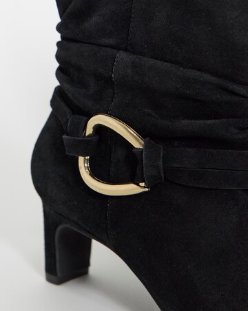 Naomi Suede Pointed Slouch Kitten Heel Ankle Boots - Wide Fit (E)