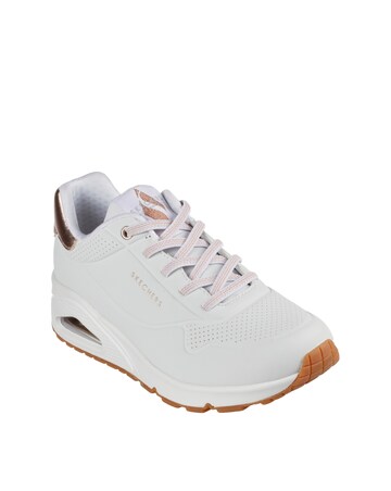Skechers Black Uno Shimmer Away Trainers - Wide Fit (E)