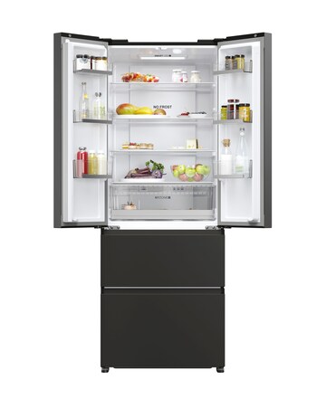 Haier HFR5719ENPB 70 FD Plain Door Refrigerator Black + Install