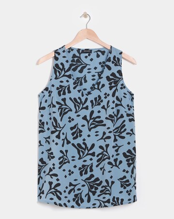 Printed V Neck Woven Vest