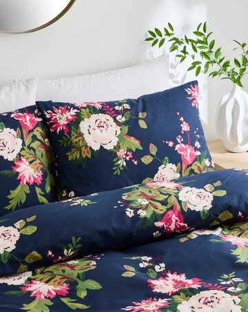 Midnight Floral Bouquet Cotton Blend Duvet Cover Set