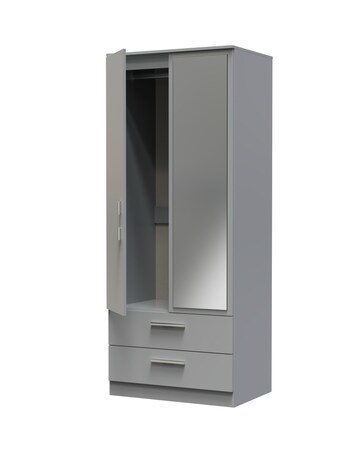 Eider Ready Assembled 2 Door 2 Drawer Mirrored Wardrobe - Kids