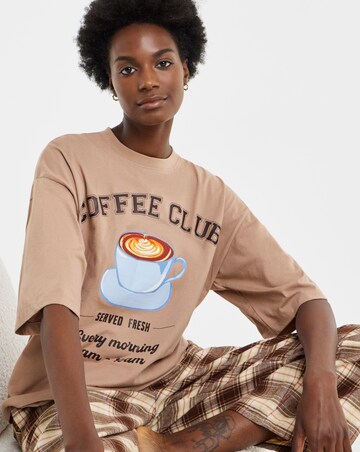 Pretty Secrets Coffee Club Graphic Pyjama Set