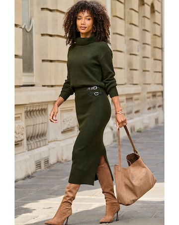 Sosandar Tweedy Look Roll Neck Jumper Co ord