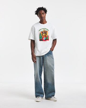 Only & Sons Christmas Relaxed Fit Santa T-Shirt - Grey