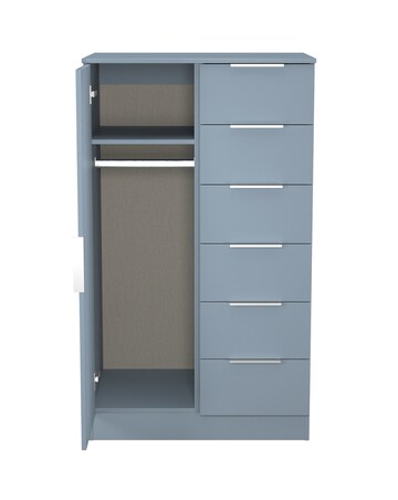 Humber Ready Assembled 1 Door 5 Drawer Kids Wardrobe - Kids