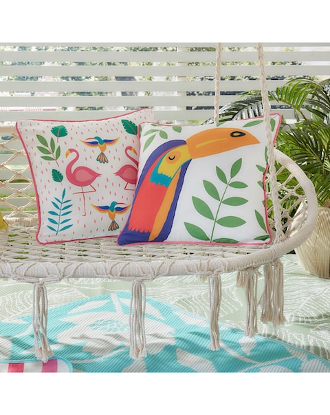 Fusion Tropical Flamingo Outdoor Filled Cushion