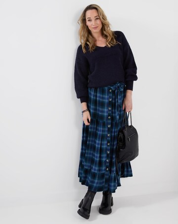 Joe Browns Button Down Plaid Maxi Skirt