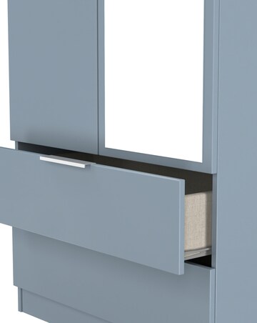 Humber Ready Assembled 2 Door 2 Drawer Mirrored Wardrobe - Kids