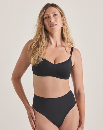 Pretty Secrets Bonded Smoothing Non Wired Balcony Bra Black