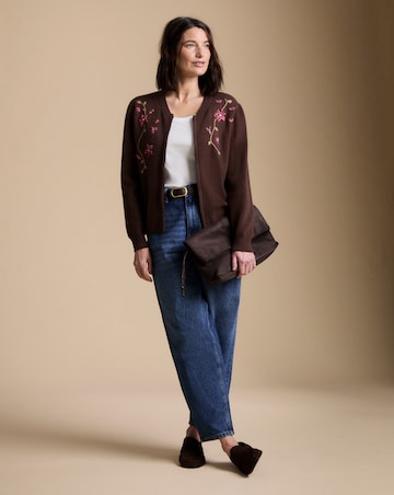 Julipa Embroidered Knitted Bomber Cardigan