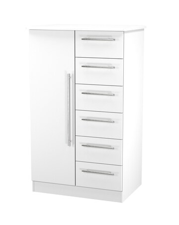 Osprey Ready Assembled 1 Door 5 Drawer Kids Wardrobe - Kids