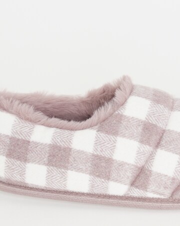 Promise Checkered Full Slippers - Wide Fit (E)