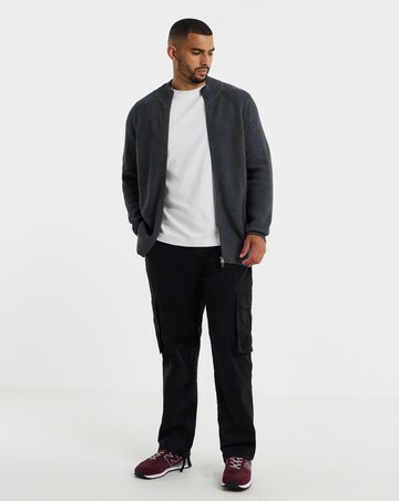 Fisherman Knitted Zip Through Cardigan