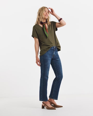 Mid Blue Authentic Straight Leg Jeans