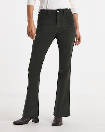 Pocket Front Cord Bootcut Jeans