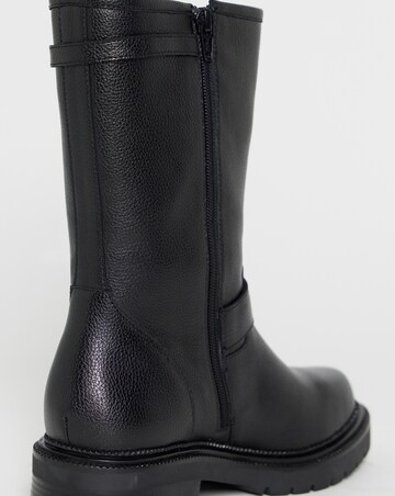 Victoria Buckle Detail Flat Ankle Boots - Wide Fit (E)
