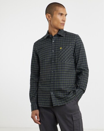 Lyle & Scott Long Sleeve Tartan Flannel Shirt - Black