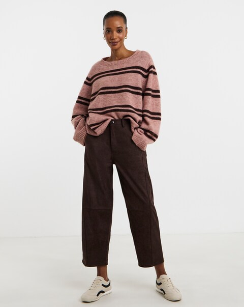 Suedette Barrel Trouser