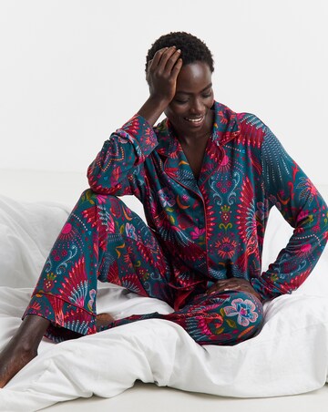 Figleaves Vibrant Floral Button Through Pyjama Set