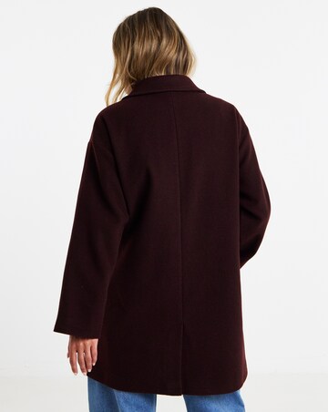 Aubergine Faux Fur Collar Pea Coat