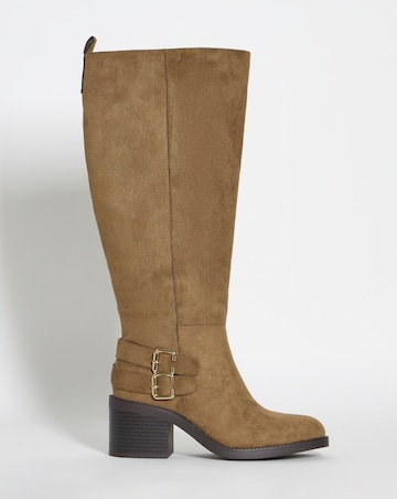 Pepper Block Heel Knee High Boots - Extra Wide Fit (EEE) & Super Curvy Calf