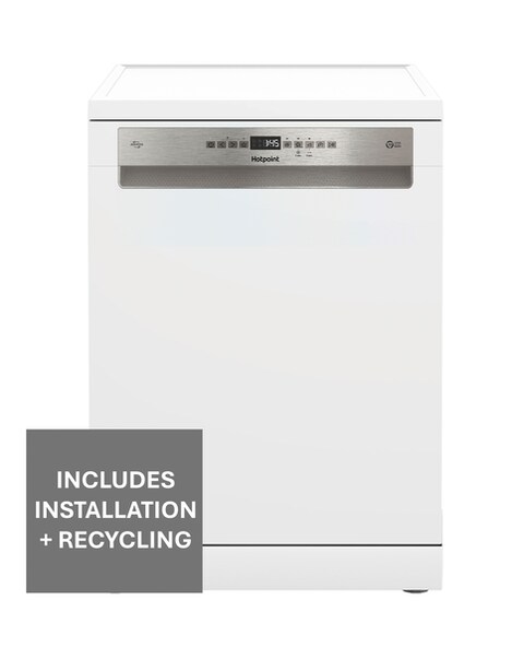 Hotpoint HD7FHP33UK Full Size Dishwasher - 14 Place Settings - White + Install