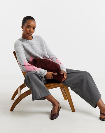 Argyle Hem Crew Neck Jumper