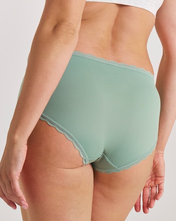 Pretty Secrets (3 Pack) Microfibre Lace Trim Short Briefs