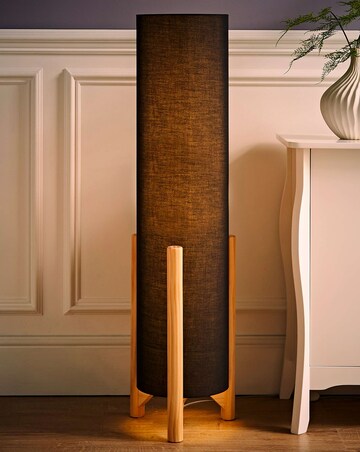ValueLights Henry Charcoal Midi Floor Lamp