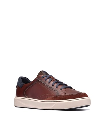 Clarks Code C Tie Leather Shoe - Dark Brown