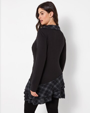 Joe Browns Checked Cowl Neck Tunic Top With Button Detailing