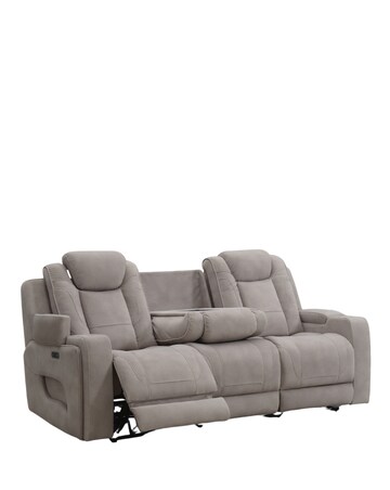Jago Power Recliner 3 Seater Sofa Drop-Down Tray, Temp Control & Immersive Sound