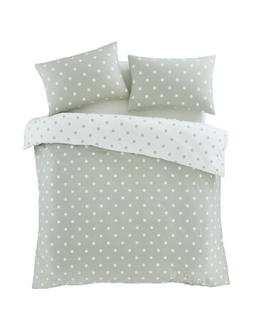 Catherine Lansfield Brushed Polka Dot Duvet Cover Set