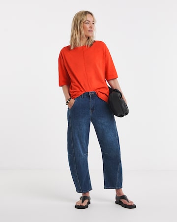 Seam Detail Boxy Crew Neck T-Shirt