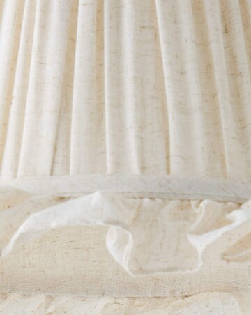 ValueLights Faye Linen Taper Shade with Ruffle Trim