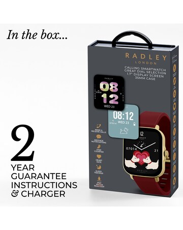 Radley Series 20 Smart Calling Watch with Dark Cherry Silicone Strap