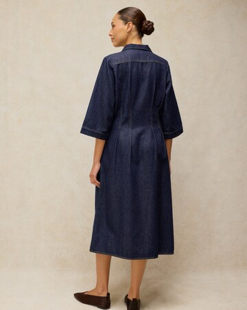 WHITE STUFF LUNA DENIM PLEAT DRESS