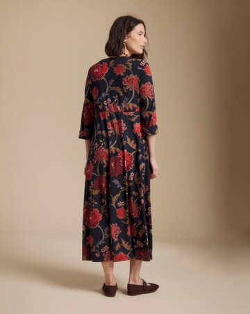 Julipa Printed Button Down Jersey Midi Dress