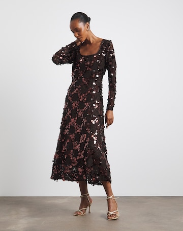 Joanna Hope Stretch Lace Sequin Dress