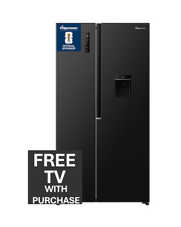 Fridgemaster MS91558DEB Non-Plumbed Total No Frost American Fridge Freezer Black